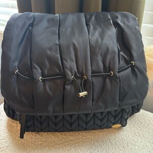 HAPP Brand Levy Diaper Backpack Black + Memory Foam Changing Pad